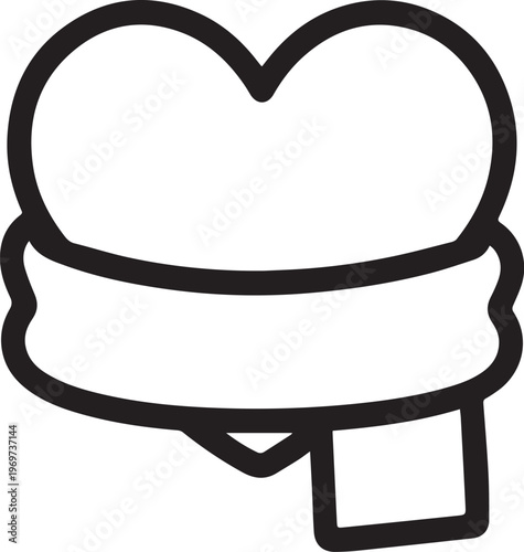 Love icon, a symbol of affection and warmth, is artistically represented through the elegant and minimalistic design, evoking strong feelings of love.