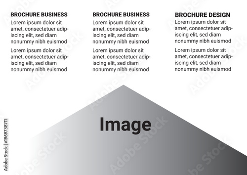 Business brochure template, gray pyramid layout, corporate design, vector graphic