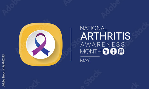 National Arthritis awareness month observed each year in May. it is a common condition that causes pain and inflammation in a joint. Arthritis affects people of all ages, including children. vector.