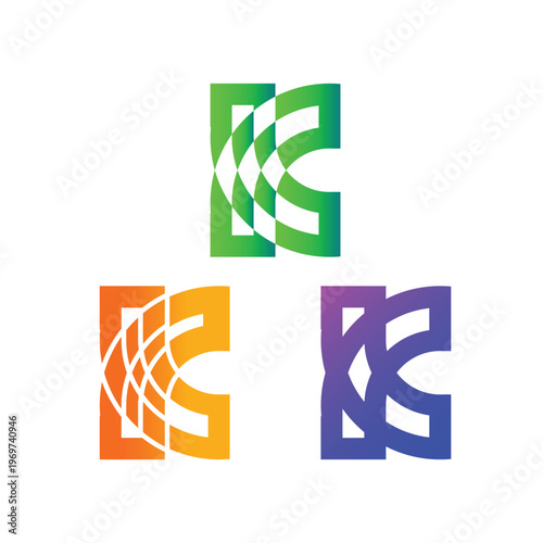 illustration vector graphic logo designs. pictogram, monogram logo letter K with colorful style