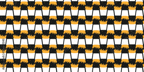 French fries seamless pattern for fast food backgrounds and playful textile prints