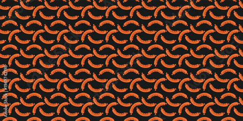 Sausage seamless pattern for food backgrounds and playful kitchen textile prints