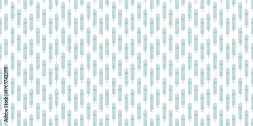 Medical syringe seamless pattern for healthcare and clinic decor. Hospital background pattern