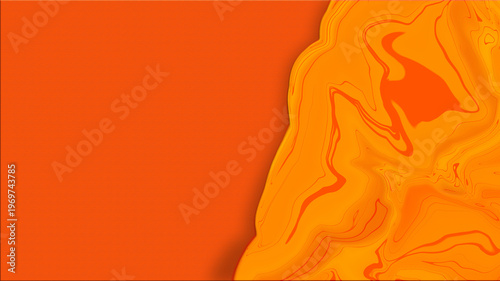 Vibrant Orange Abstract Background with Textured Canvas Surface and Fluid Liquid Marble Swirls, Artistic Modern Backdrop for Creative Graphic Design