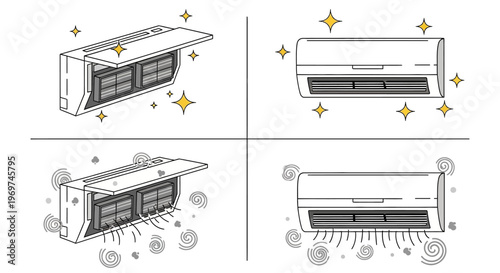 Collection of document icons representing various file management operations like saving, downloading, security, and analysis