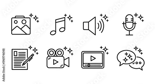 Collection of document icons representing various file management operations like saving, downloading, security, and analysis