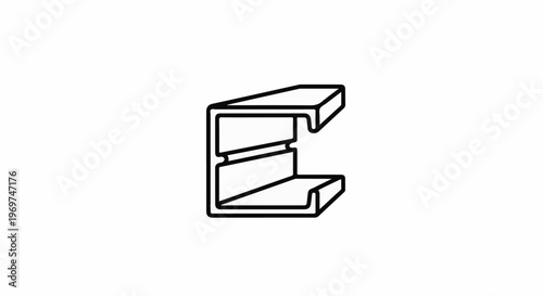 Stylized line drawing of a metal channel beam