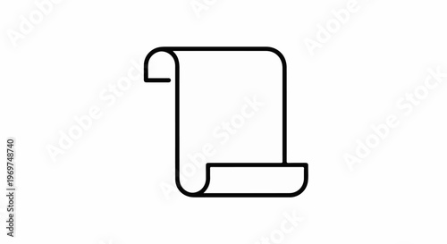 Stylized icon of a rolled paper scroll on white background