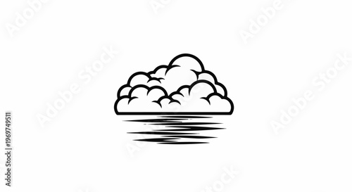 Stylized cloud formation reflected on a body of water
