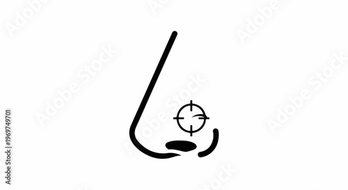 Stylized nose with a target reticle superimposed on it