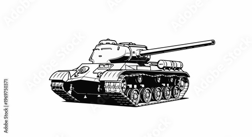 Stylized illustration of a military combat vehicle with a long barrel
