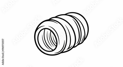 Stylized illustration of a rolled pastry
