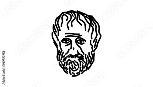 Portrait of Aristotle, black isolated silhouette