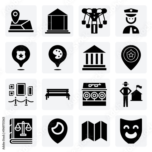 Entertainment And Cultural Venues In A City – Amusement Park, Art Gallery, And Restaurants For Leisure And Tourism Guides