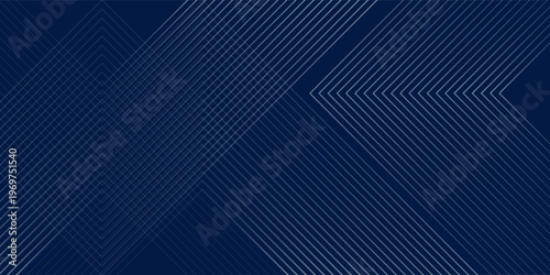 Blue abackground with glowing arrow lines. Simple shiny blue geometric lines design. neon, template,