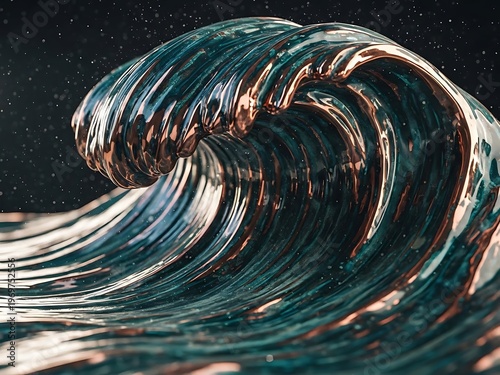 Translucent ocean wave, abstract marine ripple with dynamic reflections