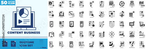 Content Business Duotone Editable Icons set