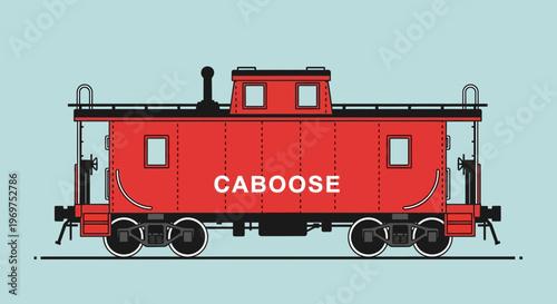 Red Caboose Illustration