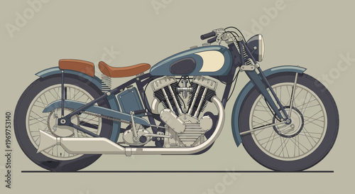 Vintage Motorcycle Illustration