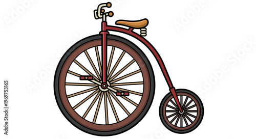 Vintage Penny Farthing Bicycle Illustration