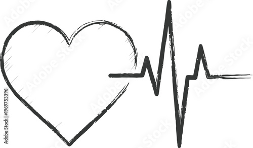 heart, heartbeat, ecg, medical, symbol, icon, vector, black, white, health, cardiogram