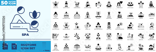 Spa Duotone Editable Icons set