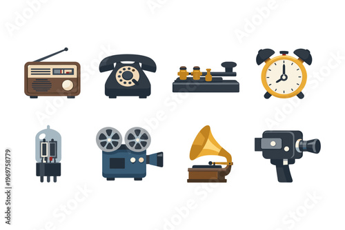 Vintage Technology Icons Collection