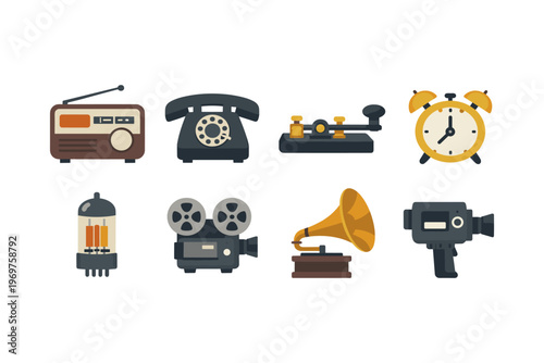 Vintage Technology Icons Collection