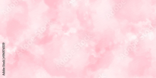 pink summer cloudy sky pastel watercolor vintage grunge wall abstract background.
