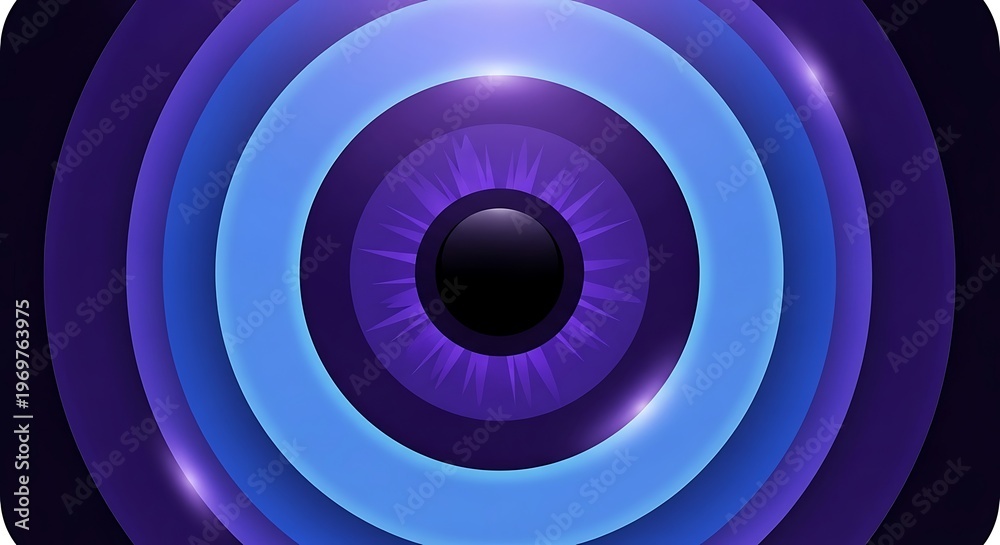 Obraz premium Vibrant purple blue concentric circles pattern.