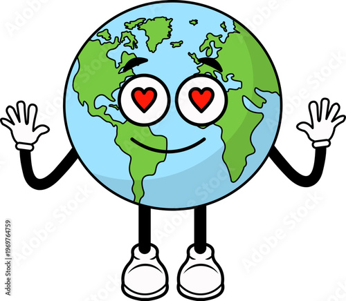 Cartoon Character Planet Earth Illustration