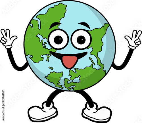 Cartoon Character Planet Earth Illustration