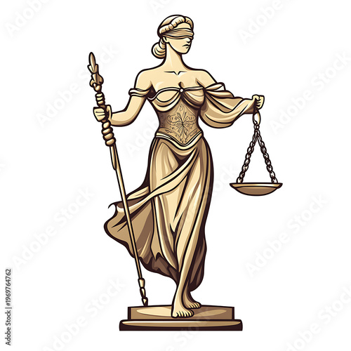 Symbolic Justice Balance Cartoon Vector Art