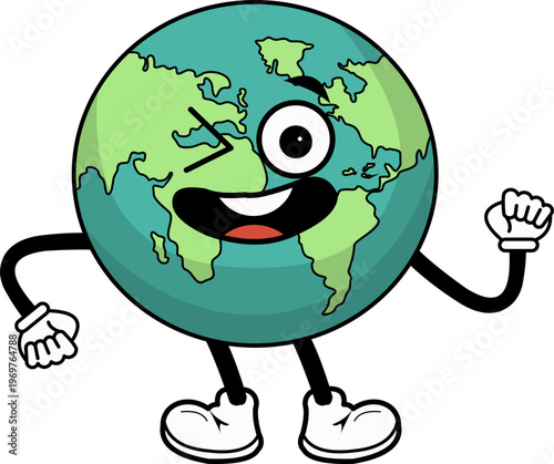 Cartoon Character Planet Earth Illustration
