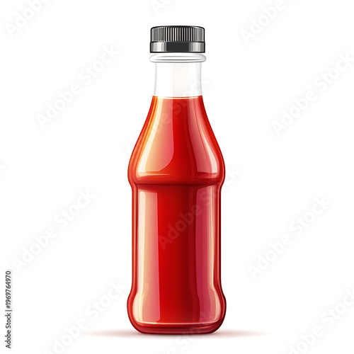 Condiment Bottle Vector Drawing on White