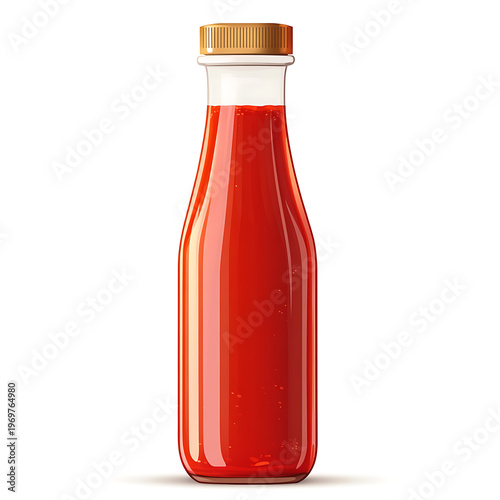 Condiment Bottle Vector Illustration on White