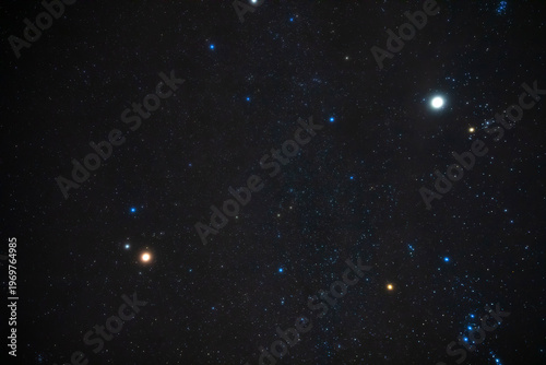 Orion constellation and Milky Way stars.