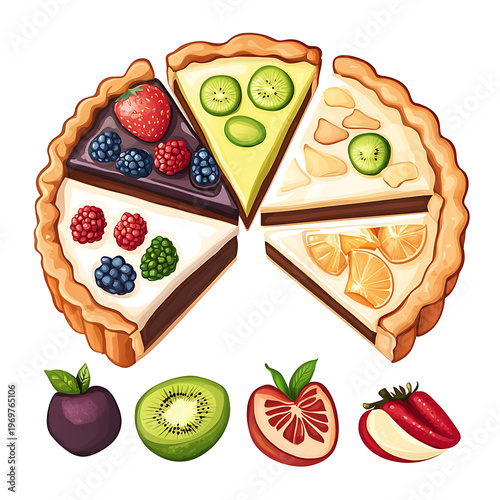 Keto Diet Pie Graphic Icons Illustration