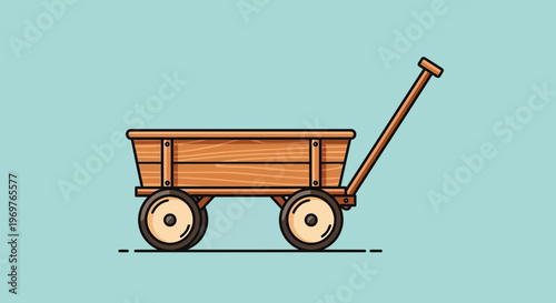 Wooden Wagon Cart Illustration