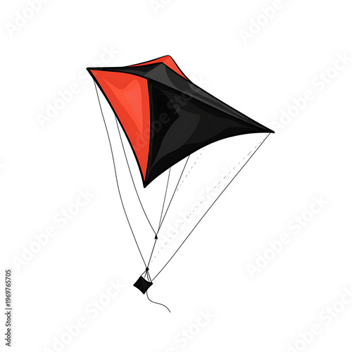 Traditional Kite Flying Vector Illustration