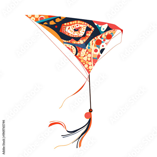 Classic Kite Flying Vector Illustration