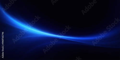 Abstract image of a flowing luminous blue light wave creating a sense of movement.