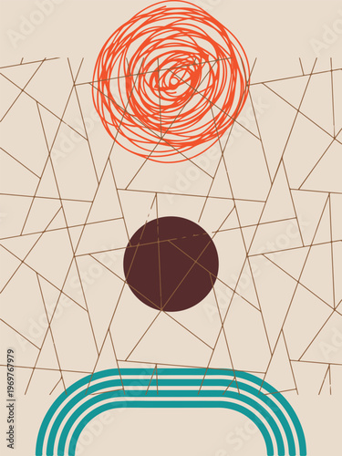 Artistic Abstract Wall Decoration Trendy Modern Interior Background