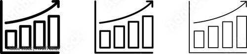 Stagflation icon. Graph, Line, Bar, Chart, Diagram, Report, Statistics. Business graphs and charts icons set. Business infographics. Statistic data, charts, vector
