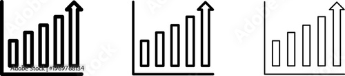 Stagflation icon. Graph, Line, Bar, Chart, Diagram, Report, Statistics. Business graphs and charts icons set. Business infographics. Statistic data, charts, vector