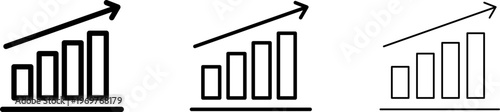 Stagflation icon. Graph, Line, Bar, Chart, Diagram, Report, Statistics. Business graphs and charts icons set. Business infographics. Statistic data, charts, vector