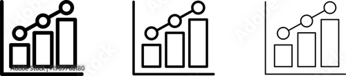 Stagflation icon. Graph, Line, Bar, Chart, Diagram, Report, Statistics. Business graphs and charts icons set. Business infographics. Statistic data, charts, vector