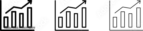 Stagflation icon. Graph, Line, Bar, Chart, Diagram, Report, Statistics. Business graphs and charts icons set. Business infographics. Statistic data, charts, vector