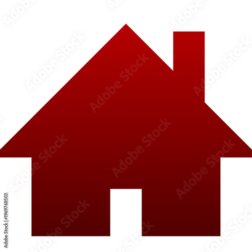 Red chimney house icon for real estate mortgage loan and residential