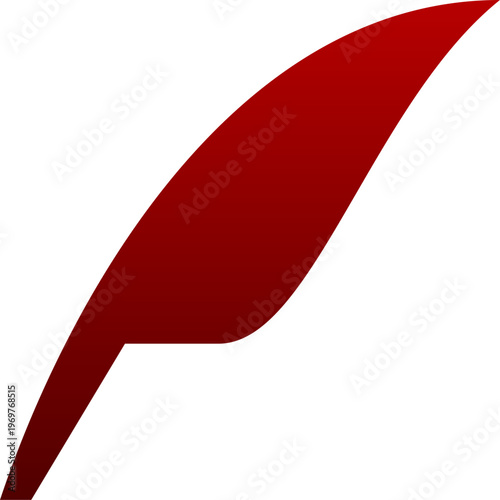 Red quill feather pen icon for classic signature author and poetry